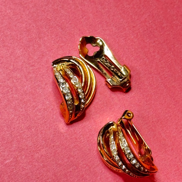 Dior Gold and Silver Crystal Earrings Broken need to be fixed - Picture 5 of 11